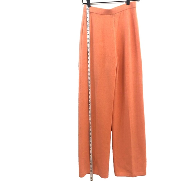 Wool Blend Santana Knit, Wide Leg Pants, Peach Color - Picture 5 of 16